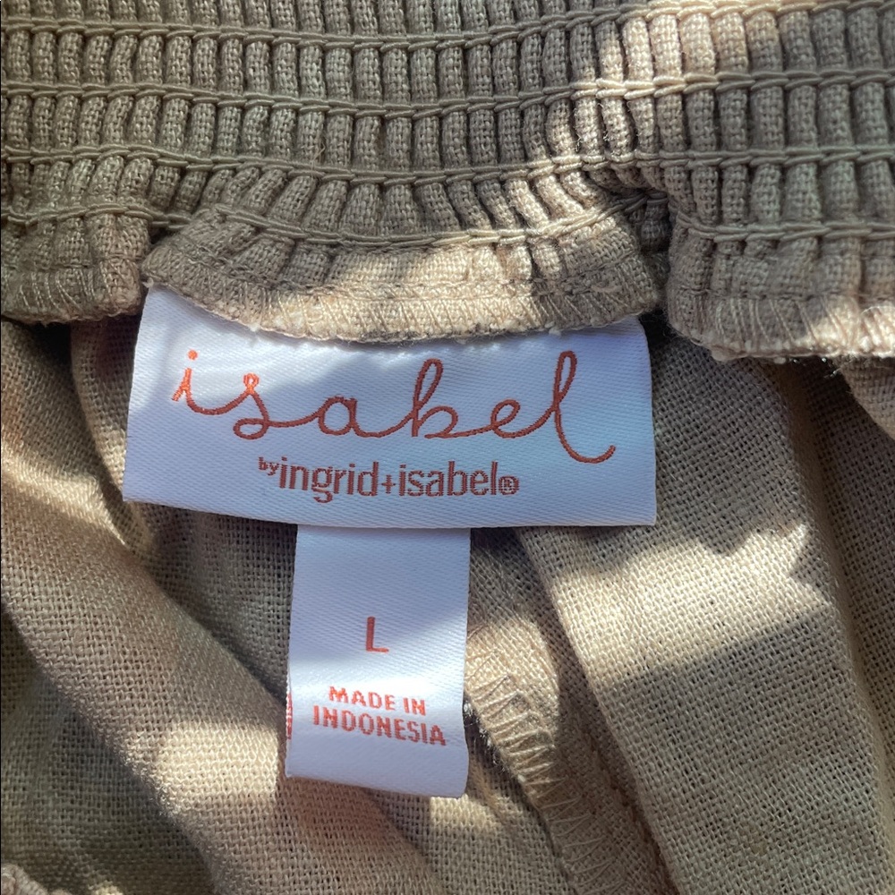 Isabel Maternity Wide Leg Smocked Waist Linen Trousers | NWT/NWOT - Picture 7 of 7